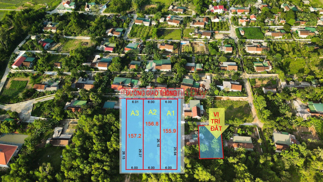 FOR SALE 3 Adjacent Plots In Can Loc District, Ha Tinh Province - Extremely Cheap Price Vietnam | Sales, đ 290 Million