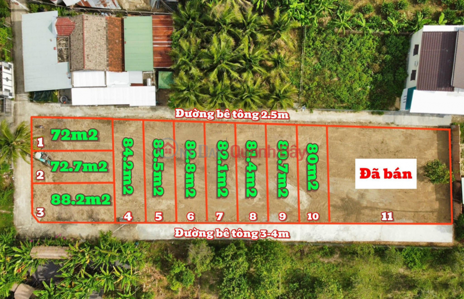 Dien Hoa land, Dien Khanh. Located behind Hung Thinh Gasoline tree, area 80m2 - price only 618 million Sales Listings