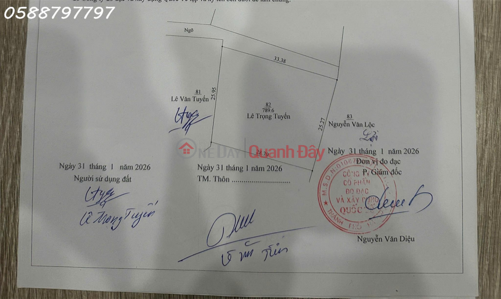 Land for sale in An Phu Commune, My Duc District, Hanoi. 7-seater car can park in front of the land. Area: 789.6 m2. Sales Listings