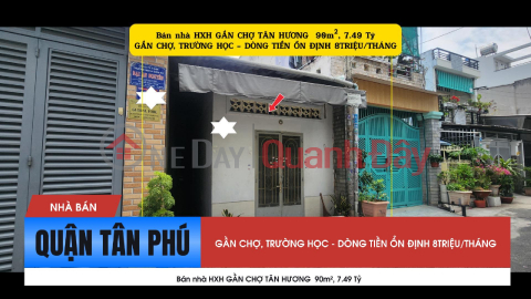 House for sale in alleyway off Do Thua Luong street, 90m² - NEAR TAN HUONG MARKET, 7.49 Billion VND, MONTHLY INCOME 8 MILLION VND _0