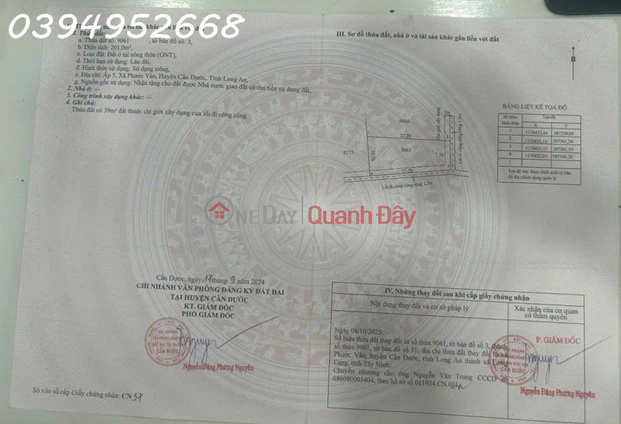Property Search Vietnam | OneDay | Residential, Sales Listings Urgent sale of land lot with 2 street fronts in Phuoc Van commune, Can Duoc, Long An, area 200m2, investment price