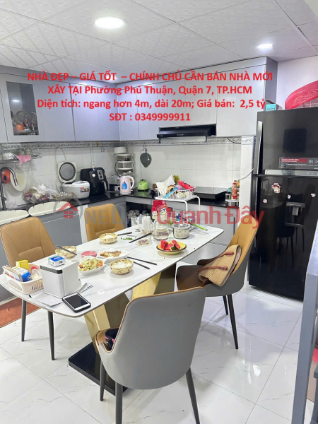 NHÀ ĐẸP – GIÁ TỐT – CHÍNH CHỦ CẦN BÁN NHÀ MỚI XÂY TẠI Phường Phú Thuận, Quận 7, TP.HCM Niêm yết bán