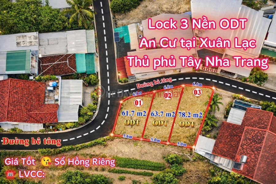 MỞ BÁN 3LÔ ( Đồng Xanh Vĩnh Ngọc cũ)- PHƯỜNG TÂY NHA TRANG Niêm yết bán