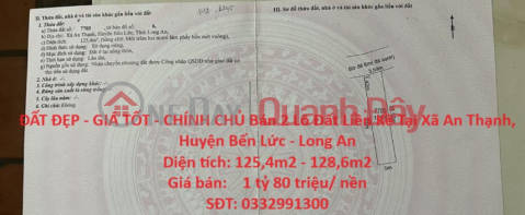 ĐẤT ĐẸP - GIÁ TỐT - CHÍNH CHỦ Bán 2 Lô Đất Liền Kề Tại Xã An Thạnh, Huyện Bến Lức - Long An _0