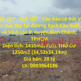 ĐẤT ĐẸP - GIÁ TỐT - Cần Bán Lô Đất Vị Trí Đắc Địa Tại huyện Bình Chánh, TPHCM _0