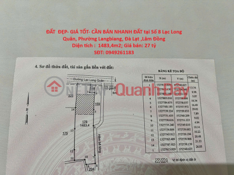 PRIME LAND - GOOD PRICE - URGENT SALE! Land for sale in Langbiang Ward, Da Lat, Lam Dong. _0