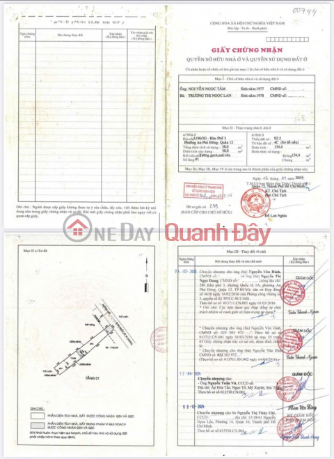 Private house for sale in Quarter 3, An Phu Dong Ward, Ho Chi Minh City, with beautiful view and complete legal documents. _0
