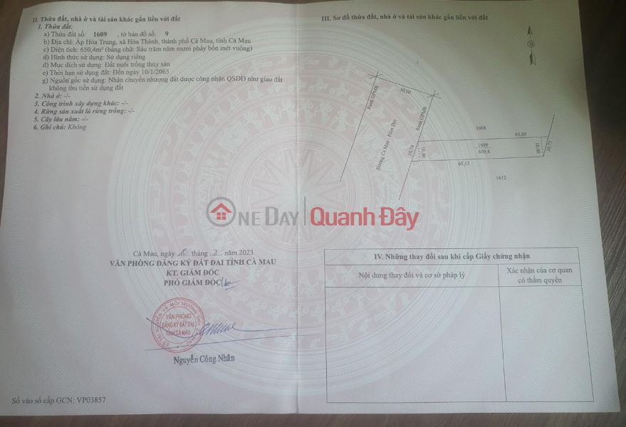 Property Search Vietnam | OneDay | Residential Sales Listings | BEAUTIFUL LAND - GOOD PRICE - For Quick Sale 2 Adjacent Land Lots Prime Location In Hoa Thanh - Ca Mau