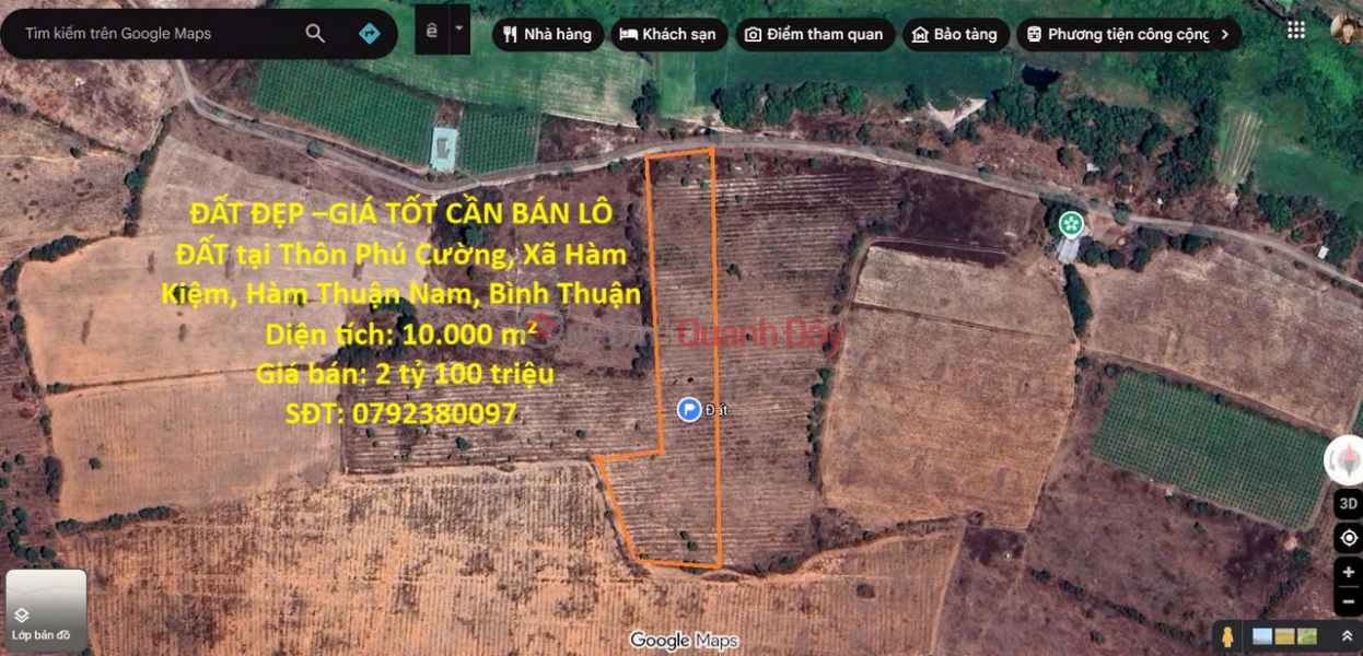 PRIME LAND FOR SALE AT A GOOD PRICE in Phu Cuong Hamlet, Ham Kiem Commune, Ham Thuan Nam District, Binh Thuan Province Sales Listings