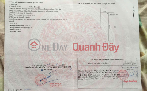 OWNER'S LAND - GOOD PRICE - NEED TO SELL LAND LOT IN Thuy Chau ward, Huong Thuy town - THUA THIEN HUE _0
