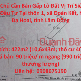 Chính Chủ Cần Bán Gấp Lô Đất Vị Trí Siêu Đẹp – Giá Đầu Tư Tại Đạ Hoai _0