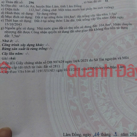 LAND LOT IN GOOD LOCATION - INVESTMENT IS PROFITABLE. NEED TO QUICKLY SELL LAND LOT IN Bao Loc CITY, Lam Dong Province _0