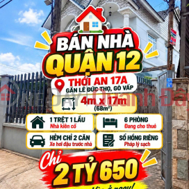 Hạ gấp 500 triệu! Nhà Quận 12 sát Gò Vấp chỉ 2 tỷ 650! _0