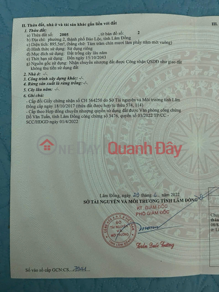 Property Search Vietnam | OneDay | Nhà ở Niêm yết bán | SIÊU PHẨM ĐẦU TƯ - Chính Chủ Bán Nhanh Lô Đất Mạc Đĩnh Chi -Phường 2, Bảo Lộc, Lâm Đồng