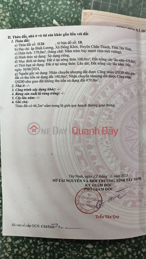 BEAUTIFUL LAND - GOOD PRICE - Land Lot For Sale Prime Location In Chau Thanh District, Tay Ninh _0