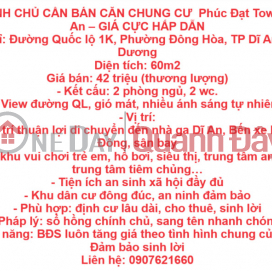 CHÍNH CHỦ CẦN BÁN CĂN CHUNG CƯ Phúc Đạt Tower Dĩ An – GIÁ CỰC HẤP DẪN _0