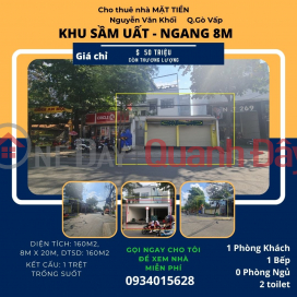 Cho thuê nhà Mặt Tiền Nguyễn Văn Khối, 160m2, 50 triệu, NGANG 8M _0