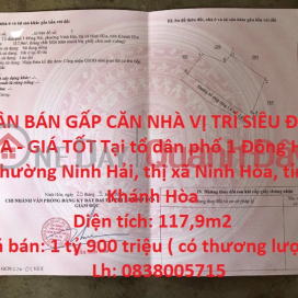 HOUSE FOR URGENT SALE SUPER LOCATION - GOOD PRICE In Ninh Hoa town, Khanh Hoa province _0