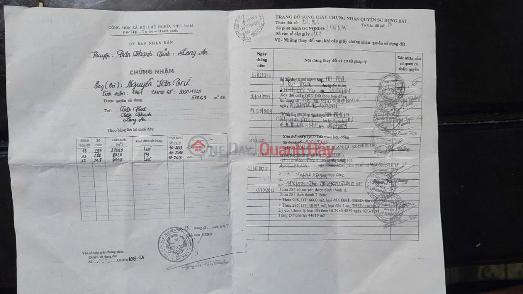 INVESTMENT IS PROFITABLE - Owner Needs to Sell Land Plot in Tan Hoa Commune, Tan Thanh District, Long An Province Sales Listings