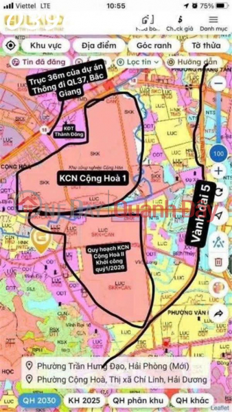 Prime corner plot at a super VIP roundabout, priced at 5.5 billion VND, with an area of 122.5m2, located on National Highway 18, Cong Hoa, Chi Linh. | Vietnam | Sales, đ 5.5 Billion