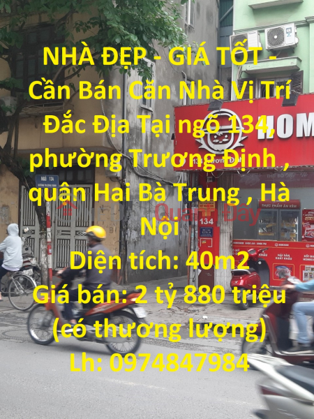 BEAUTIFUL HOUSE - GOOD PRICE - House For Sale Prime Location In Hai Ba Trung District - Hanoi Sales Listings