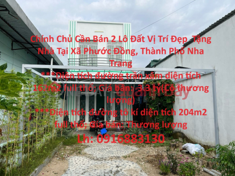 Owner Needs to Sell 2 Lots of Land with Beautiful Location and Free House in Phuoc Dong Commune, Nha Trang City _0