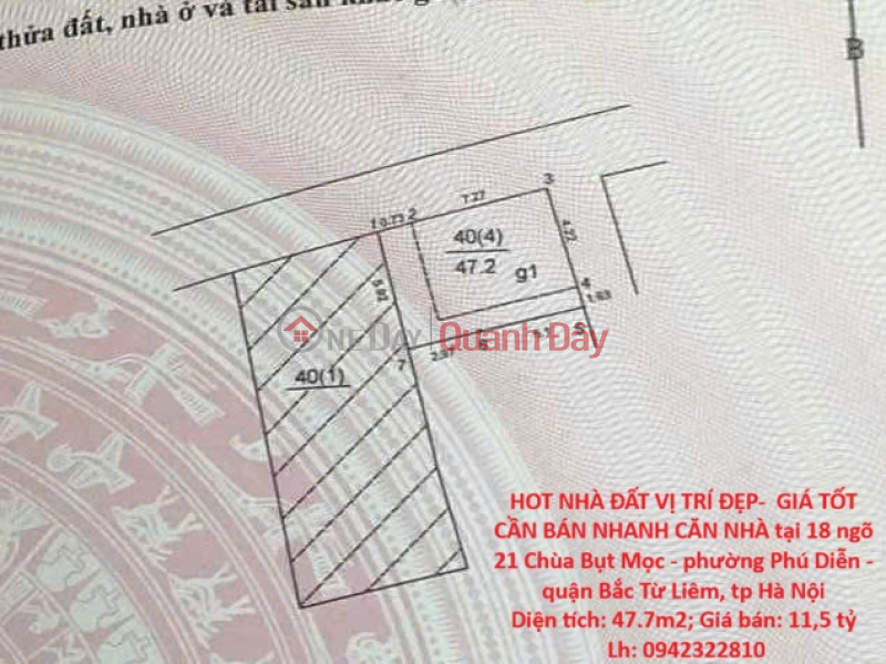 HOT NHÀ ĐẤT VỊ TRÍ ĐẸP- GIÁ TỐT CẦN BÁN NHANH CĂN NHÀ tại quận Bắc Từ Liêm, tp Hà Nội Niêm yết bán