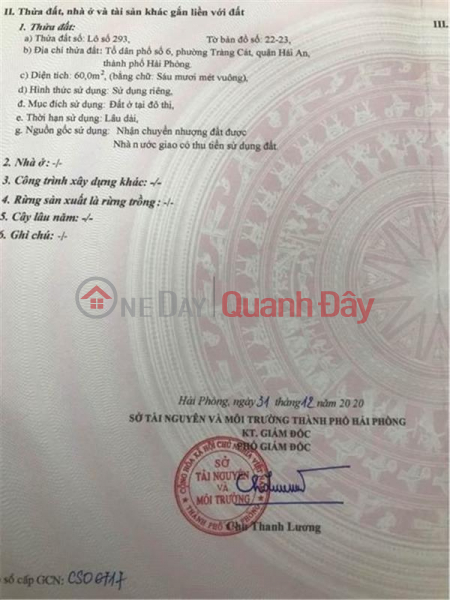 Property Search Vietnam | OneDay | Residential | Sales Listings, BEAUTIFUL LAND - GOOD PRICE - Land Lot For Sale Prime Location Trang Cat Resettlement Area - Hai An District - Hai Phong City