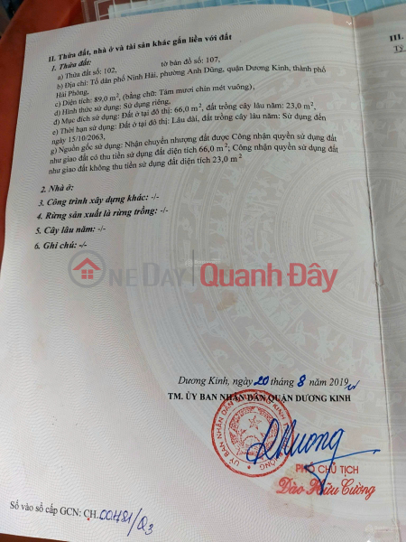 Land 89m2 opposite Mac Dinh Chi school - Hai Phong Sales Listings