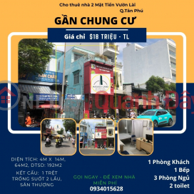 Cho thuê Nhà 2 Mặt Tiền Vườn Lài 64m2, 2Lầu+ST,18triệu _0