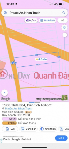 Property Search Vietnam | OneDay | Nhà ở Niêm yết bán BÁN GẤP Lô Đất Vị Trí Đẹp Tại Xã Phước An, Nhơn Trạch, Đồng Nai