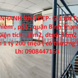 CẦN BÁN NHANH NHÀ ĐẸP- Giá tốt Tại quận Bình Thạnh, TPHCM _0