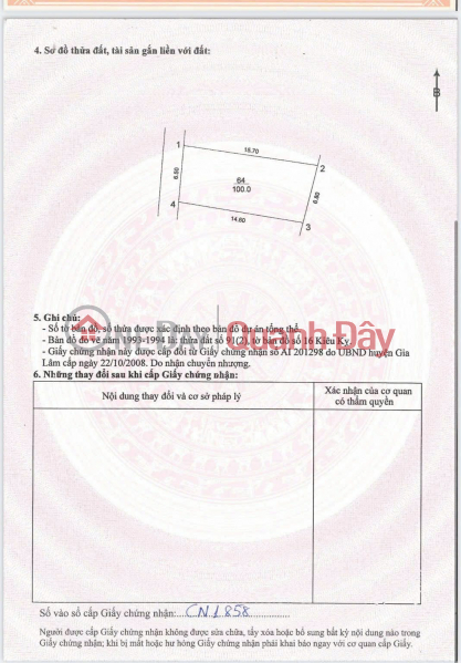 Property Search Vietnam | OneDay | Nhà ở | Niêm yết bán | CẦN BÁN 100 M2 ĐẤT KIÊU KỴ - GIA LÂM, GIÁ CHỈ 6.6 TỶ, LH 0985865658