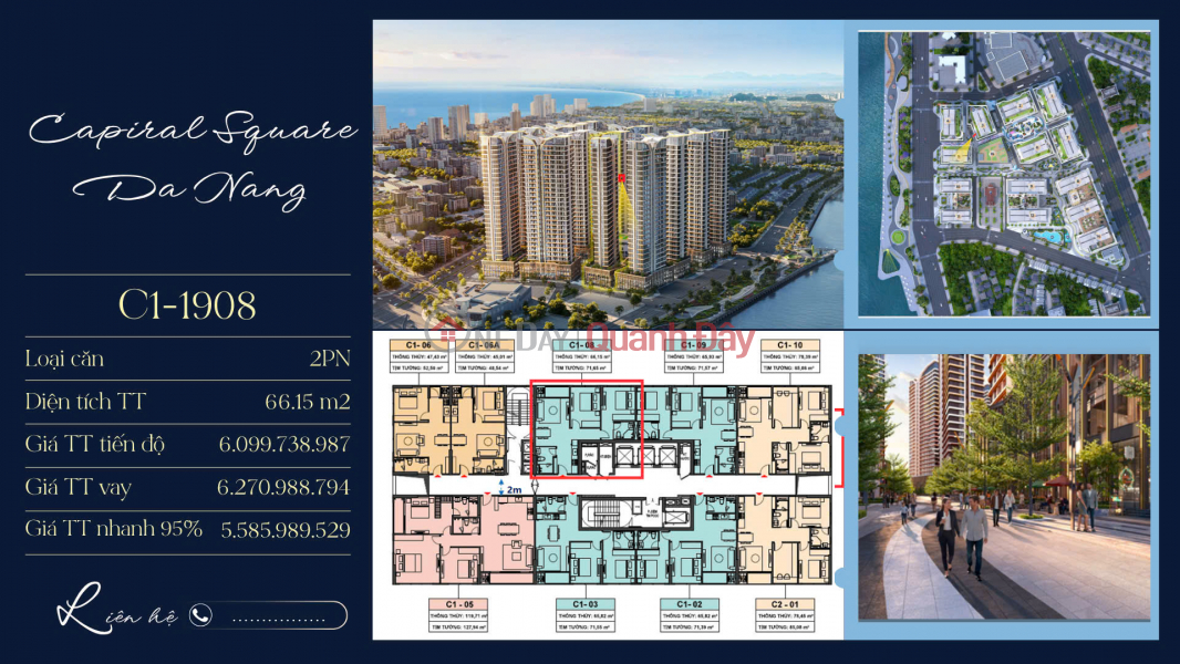 Căn hộ cao cấp 2PN view sông Hàn, sở hữu lâu dài Việt Nam Bán | đ 5,59 tỷ