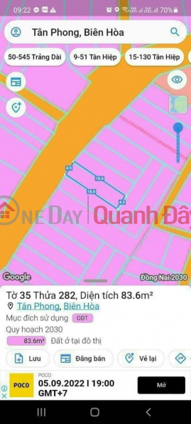 Property Search Vietnam | OneDay | , Niêm yết bán, Đất mặt tiền đường Hồ Hoà p.Tân Phong.