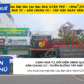 House for rent on Luy Ban Bich street frontage, 105m², 2 FLOORS - NEXT TO CROSSROADS - NEAR APARTMENT BUILDING _0