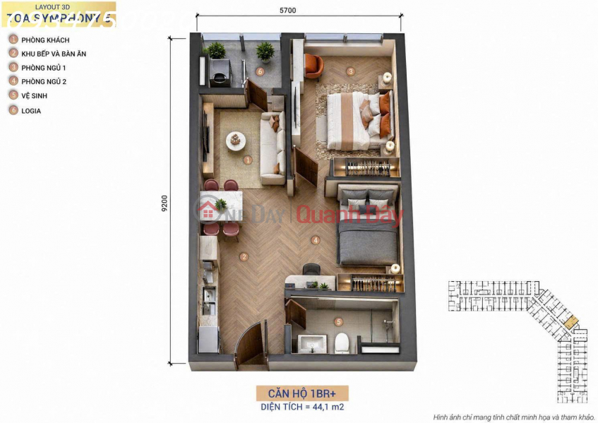 Apartment for sale at Symphony 5, 24th floor, directly facing the Han River, with panoramic views of Da Nang Bay. | Vietnam | Sales đ 3.31 Billion