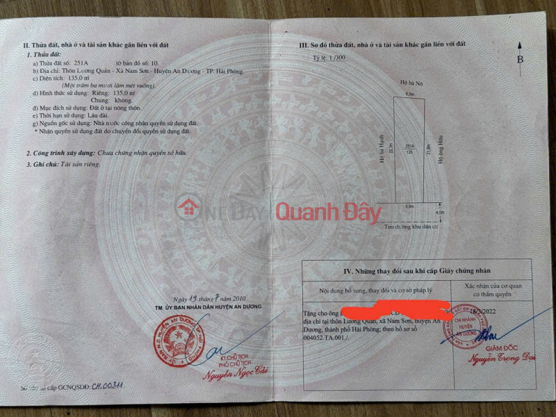 Property Search Vietnam | OneDay | Nhà ở | Niêm yết bán ĐẤT CHÍNH CHỦ- GIÁ TỐT Cần Bán Nhanh Lô Đất tại phường An Dương TP Hải Phòng