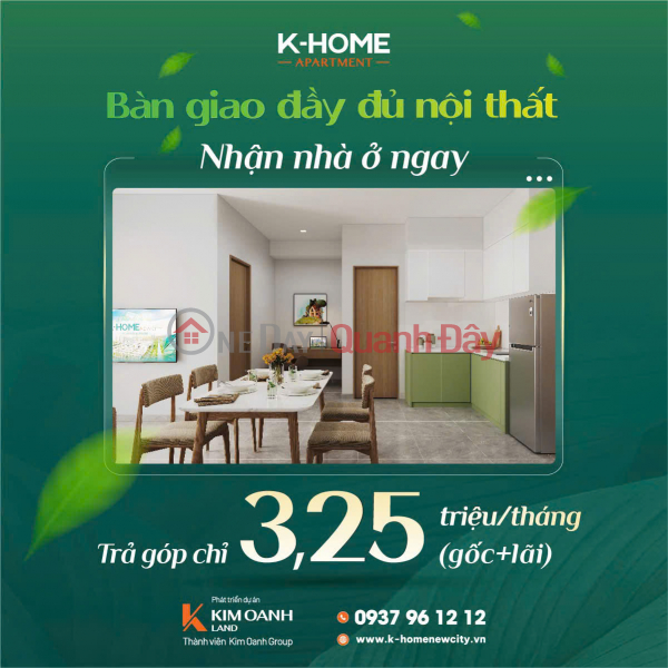 Only from 978 million to own a K-Home apartment with Singapore standards, full internal facilities Sales Listings