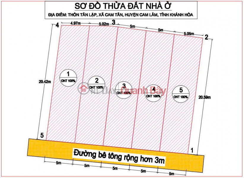 CHÍNH CHỦ BÁN ĐẤT ĐẸP - Giá tốt - Vị Trí Đẹp tại thôn Tân Lập, Cam Tân, Cam Lâm, Khánh Hòa Niêm yết bán