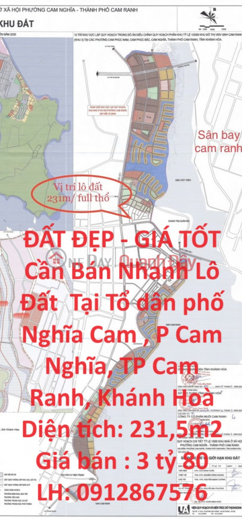 BEAUTIFUL LAND - GOOD PRICE For Quick Sale Land Lot At P Cam Nghia, Cam Ranh City, Khanh Hoa _0