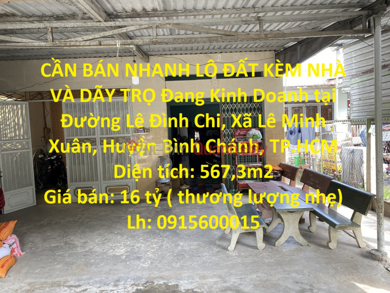 FOR QUICK SELL LAND WITH HOUSE AND CHILD SUPPORT Running business in Binh Chanh district, HCMC Sales Listings