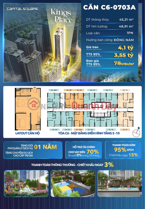 Bán căn hộ 1pn dự án capital square - trung tâm thành phố đà nẵng _0