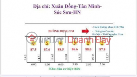 LAND FOR SALE IN A PRIME LOCATION, RIGHT NEXT TO PROVINCIAL ROAD 418, AREA 87.8 SQM, RESIDENTIAL LAND, PRICE SLIGHTLY OVER 2 BILLION VND - PLOT _0