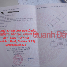 HOT HOT CHÍNH CHỦ BÁN LÔ ĐẤT VÀNG – VỊ TRÍ ĐẮC ĐỊA tại RIVER SILK CITY - CEO2 - HÀ NAM _0