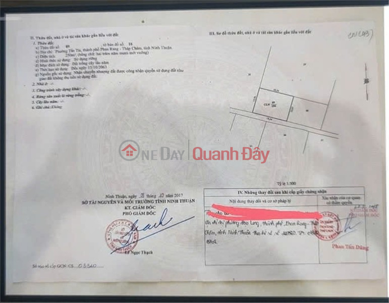 HOT HOT – CHÍNH CHỦ CẦN BÁN ĐẤT TRỒNG CÂY TẠI P.Tấn Tài, TP.Phan Rang - Tháp Chàm, T.Ninh Thuận Niêm yết bán