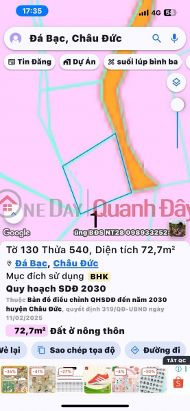 đ 280 Million, Liquidation Sale: 2 adjacent plots in Da Bac with residential land title, priced at 260 million and 280 million VND respectively.