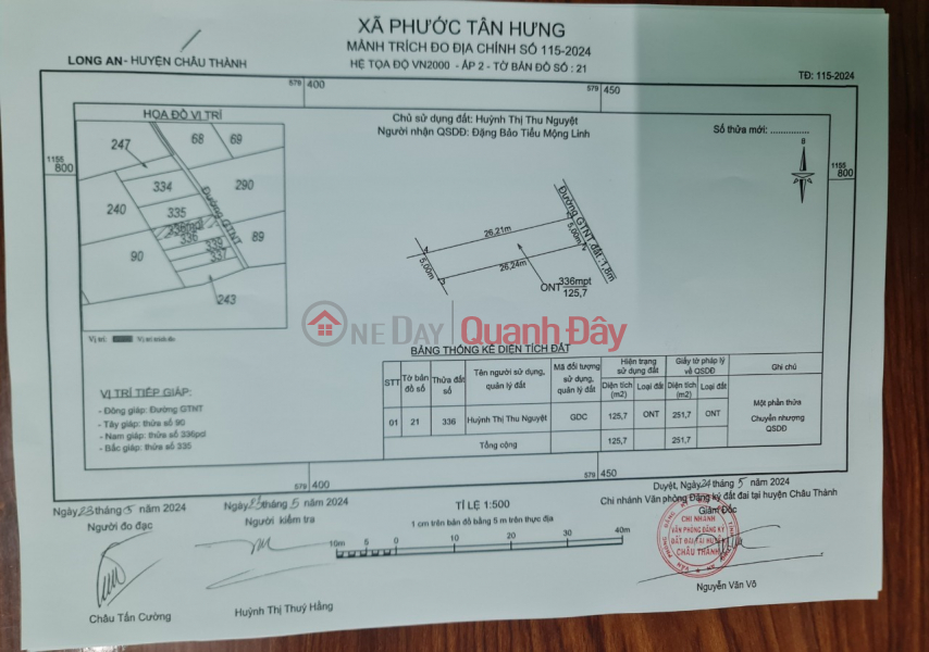 đ 285 triệu | Bán ĐẤT ĐẸP - Vị Trí Đẹp Tại Ấp 2 - Phước Tân Hưng - Châu Thành - Long An