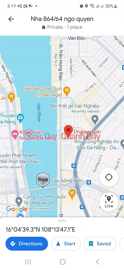 Selling land and giving away a 2-storey house, located on Ngo Quyen street, Tran Hung Dao street, near Han River bridge _0