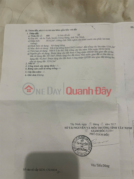 CHÍNH CHỦ Cần Bán Đất Thổ Cư Có Sẵn Nhà Tại 1561, Khu phố An Bình, Xã An Tịnh,Trảng Bàng, Tây Ninh Niêm yết bán